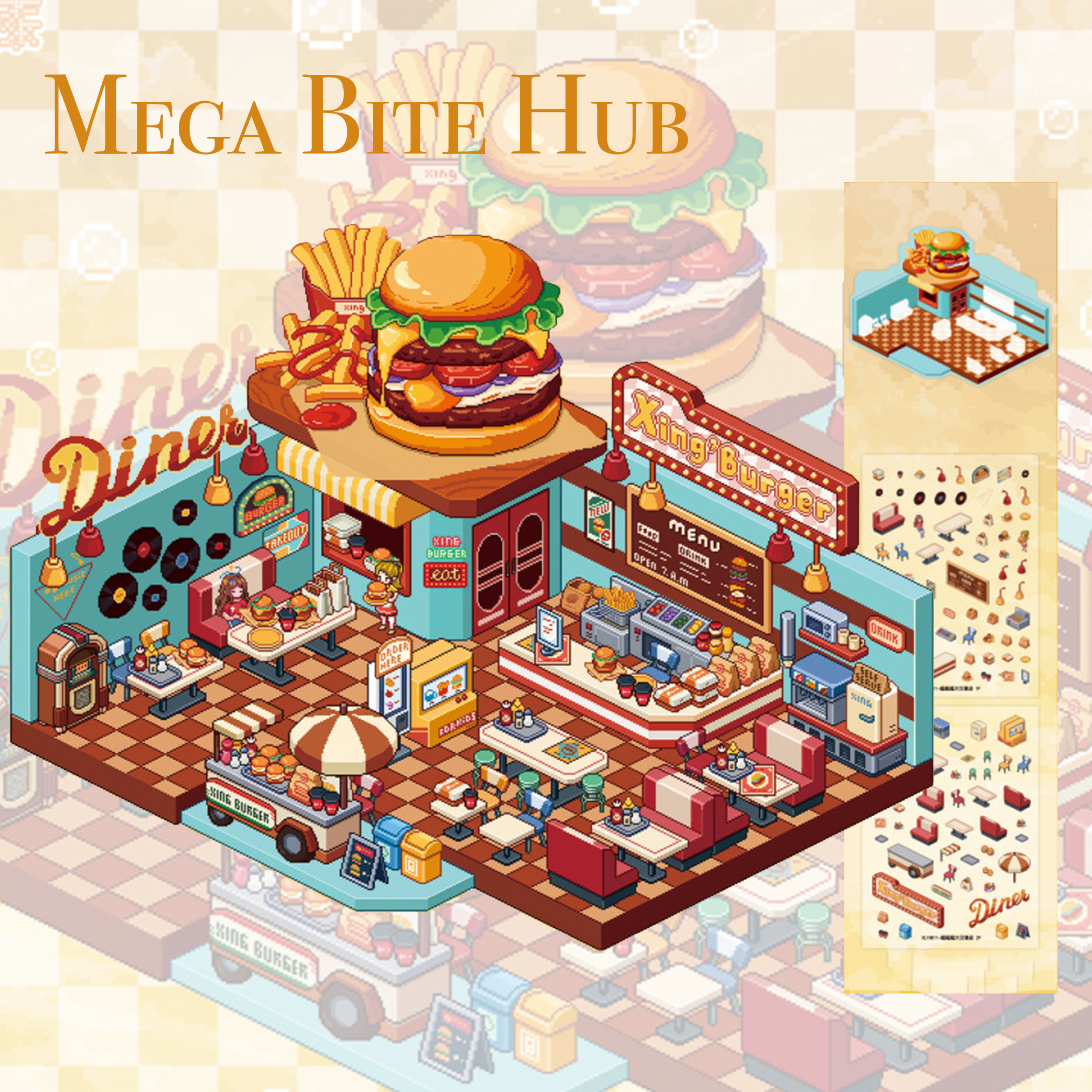 Mega Bite Hub 3D Miniature Scene Sticker 