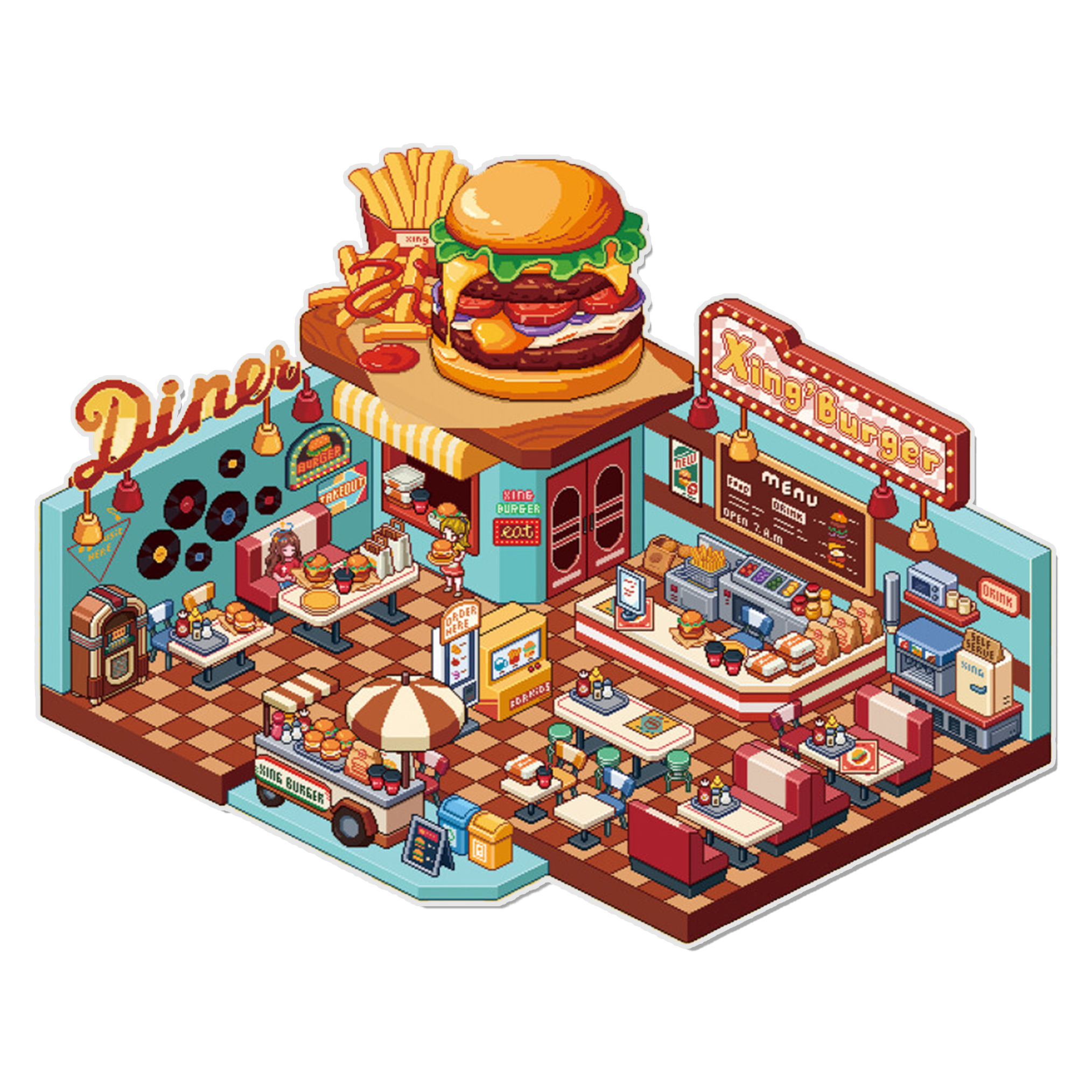 Mega Bite Hub 3D Miniature Scene Sticker 