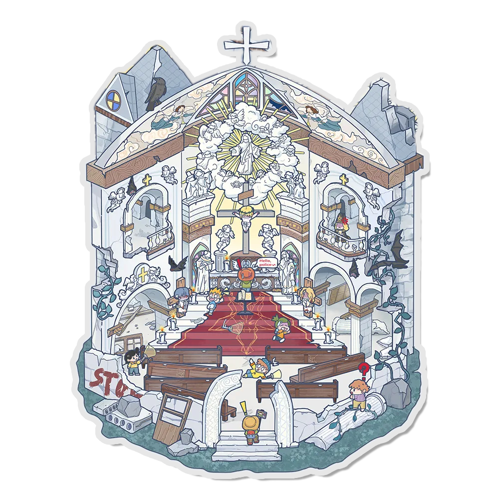 Mysterious Sacrifis 3D Miniature Scene Sticker 