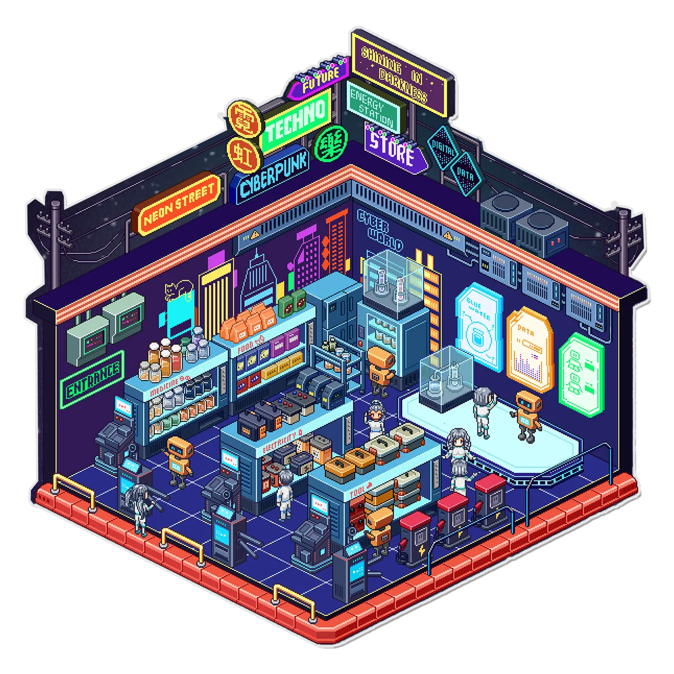 Neon Nook 3D Miniature Scene Sticker 
