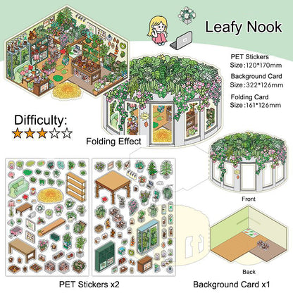Leafy Nook 3D Scene Sticker 