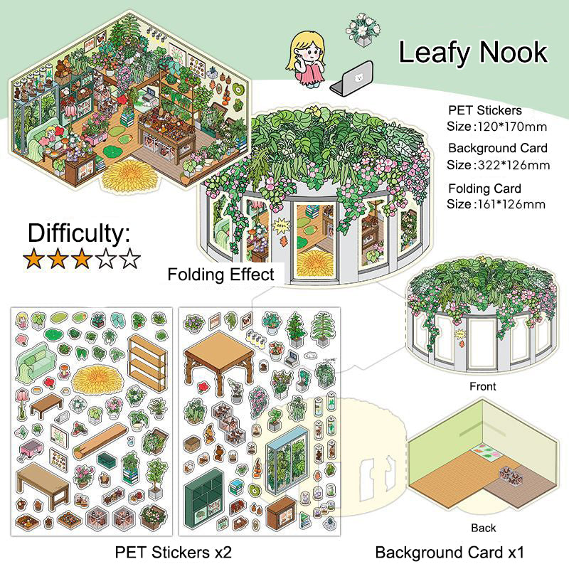 Leafy Nook 3D Scene Sticker 