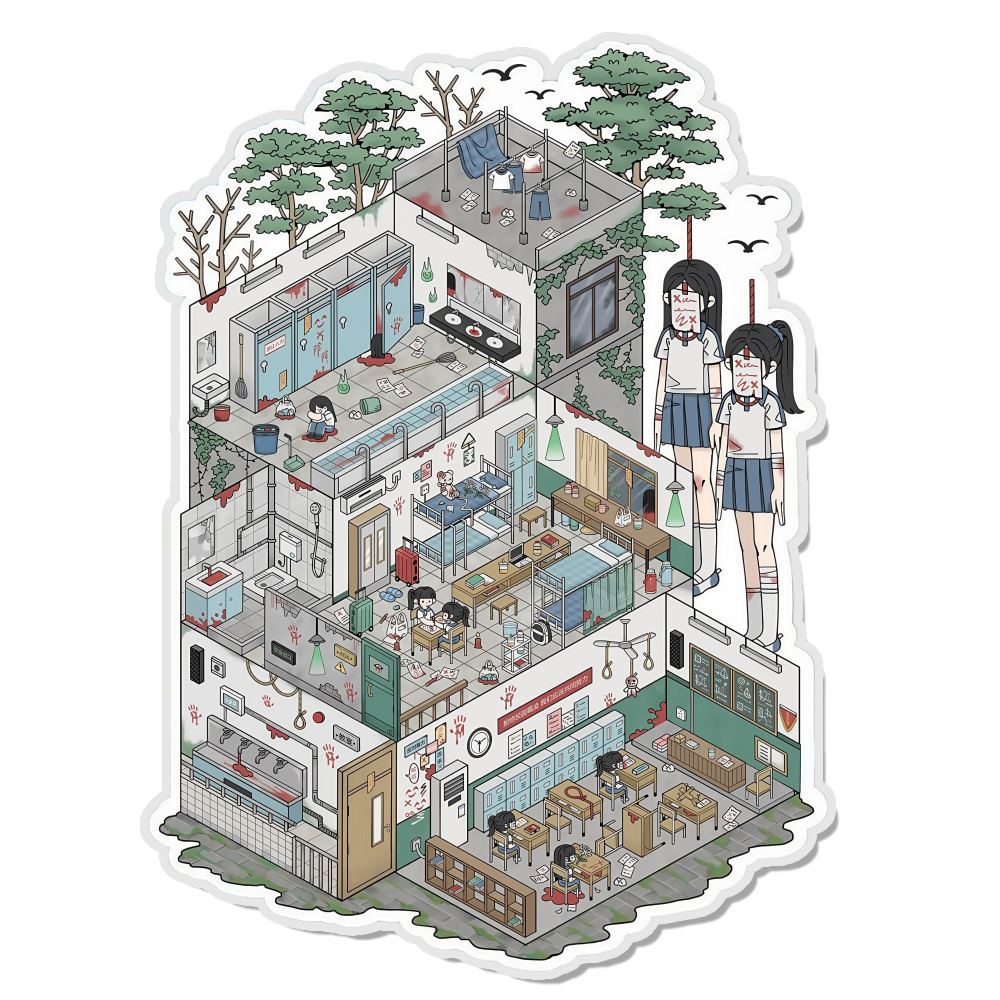 Campus Strange 3D Scene Sticker 