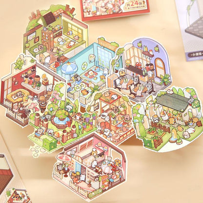 Hearthside Village 3D Scene Sticker Book 