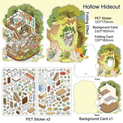Hollow Hideout 3D Scene Sticker 