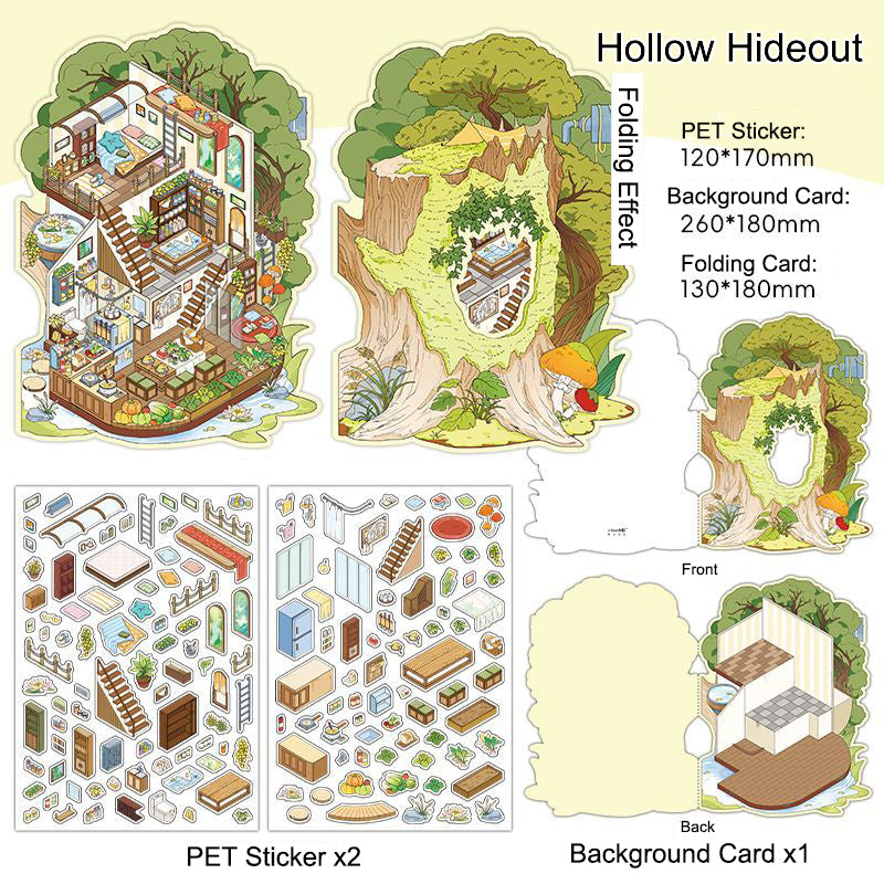 Hollow Hideout 3D Scene Sticker 