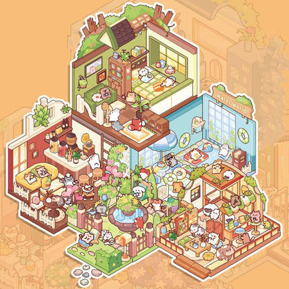 Hearthside Village 3D Scene Sticker Book 