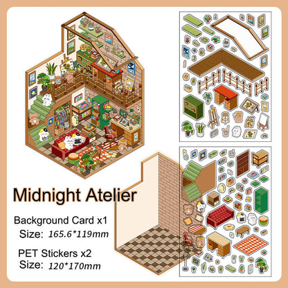 Midnight Atelier 3D Scene Sticker 