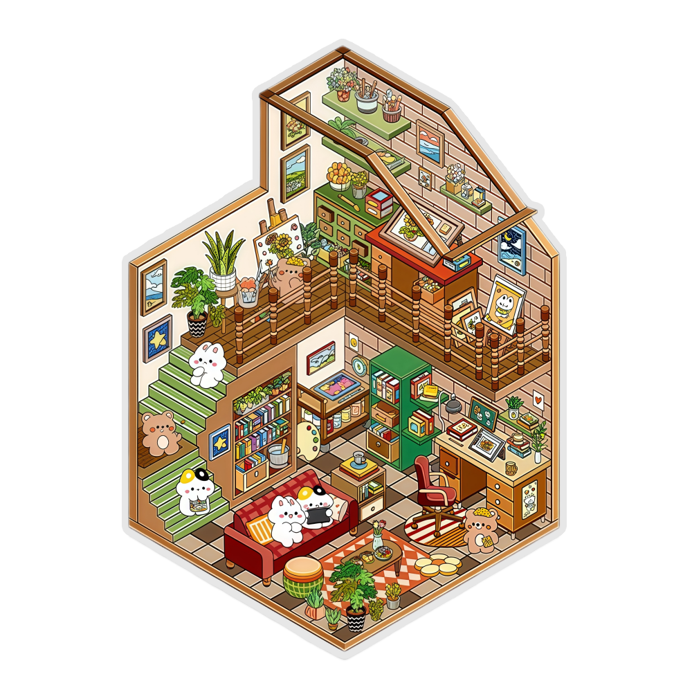 Midnight Atelier 3D Scene Sticker 