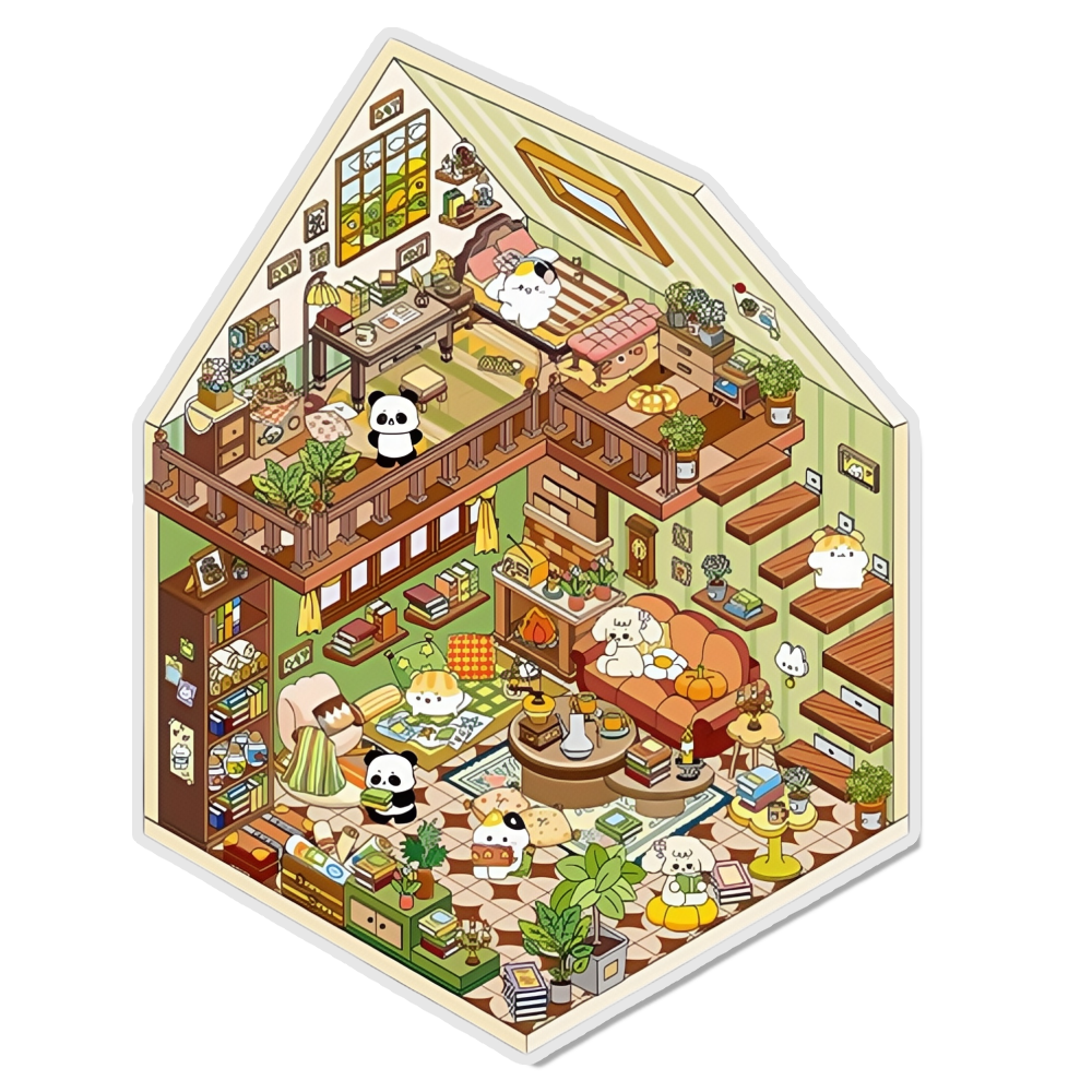Bliss Attic 3D Scene Sticker 