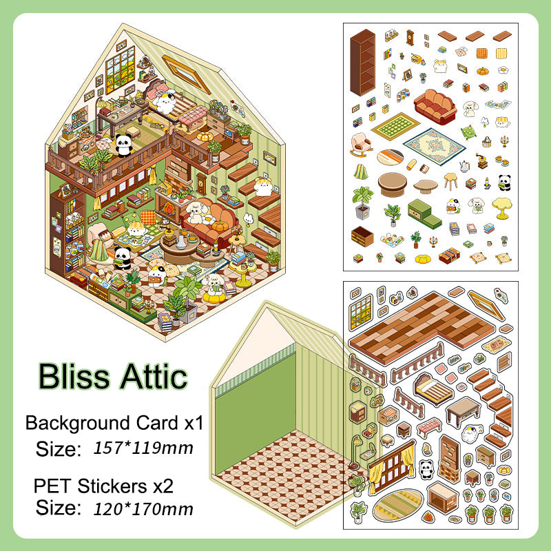 Bliss Attic 3D Scene Sticker 