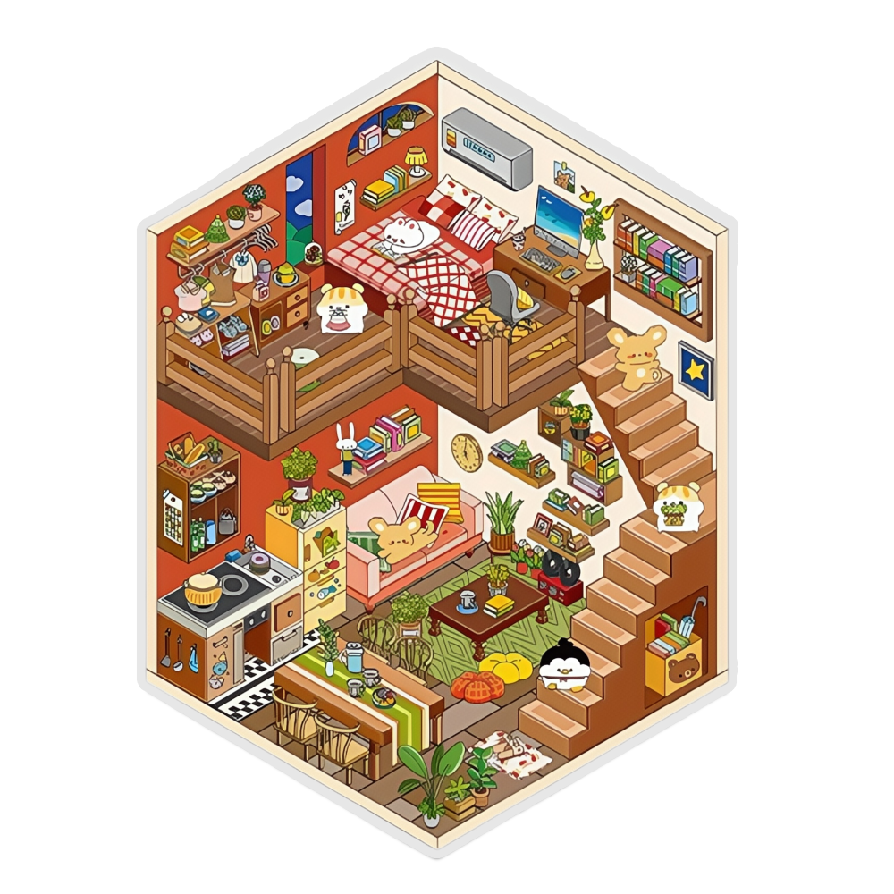 Starlight Study 3D Scene Sticker 