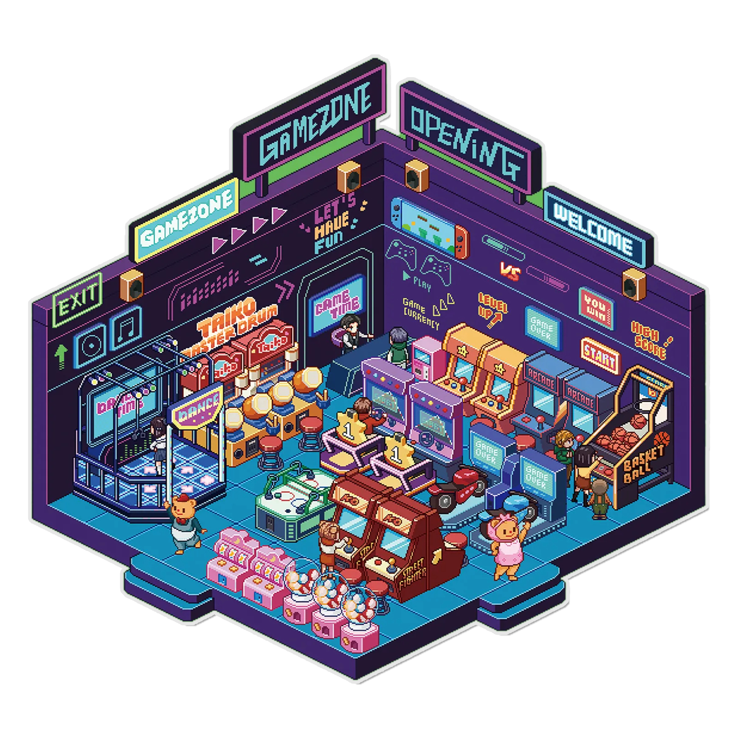 Pixel Playground 3D Miniature Scene Sticker 