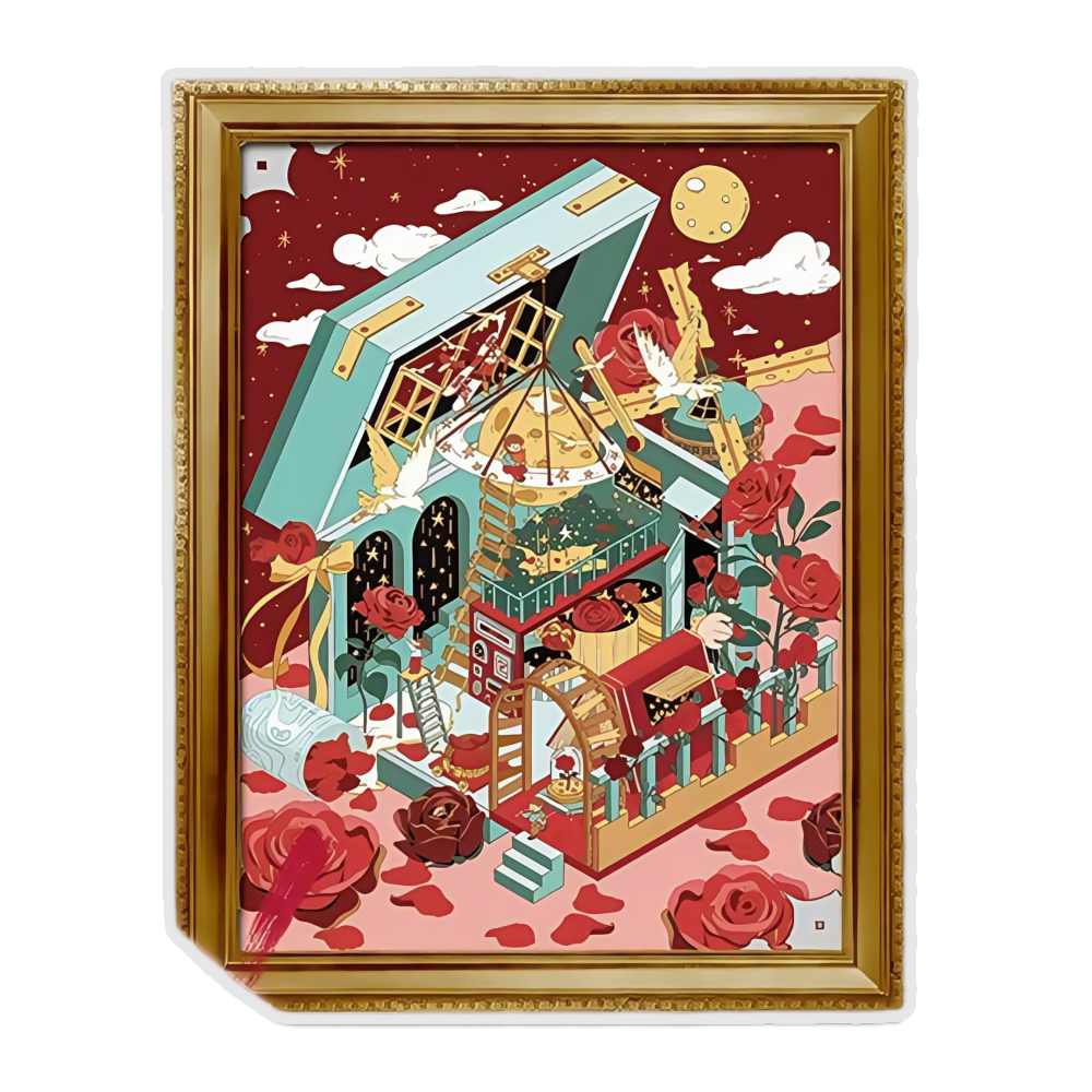 Rose Juvenile 3D Scene Sticker 