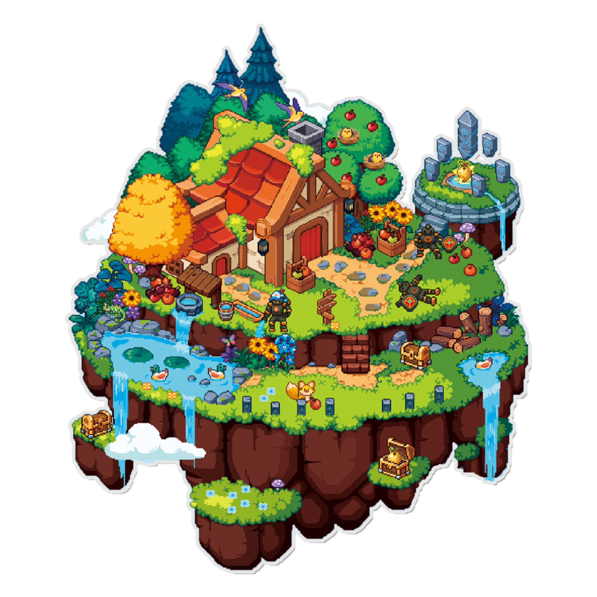 Solar Cipher Isle 3D Miniature Scene Sticker 