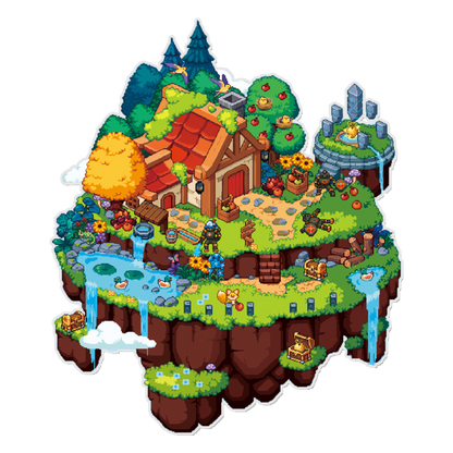 Solar Cipher Isle 3D Miniature Scene Sticker 
