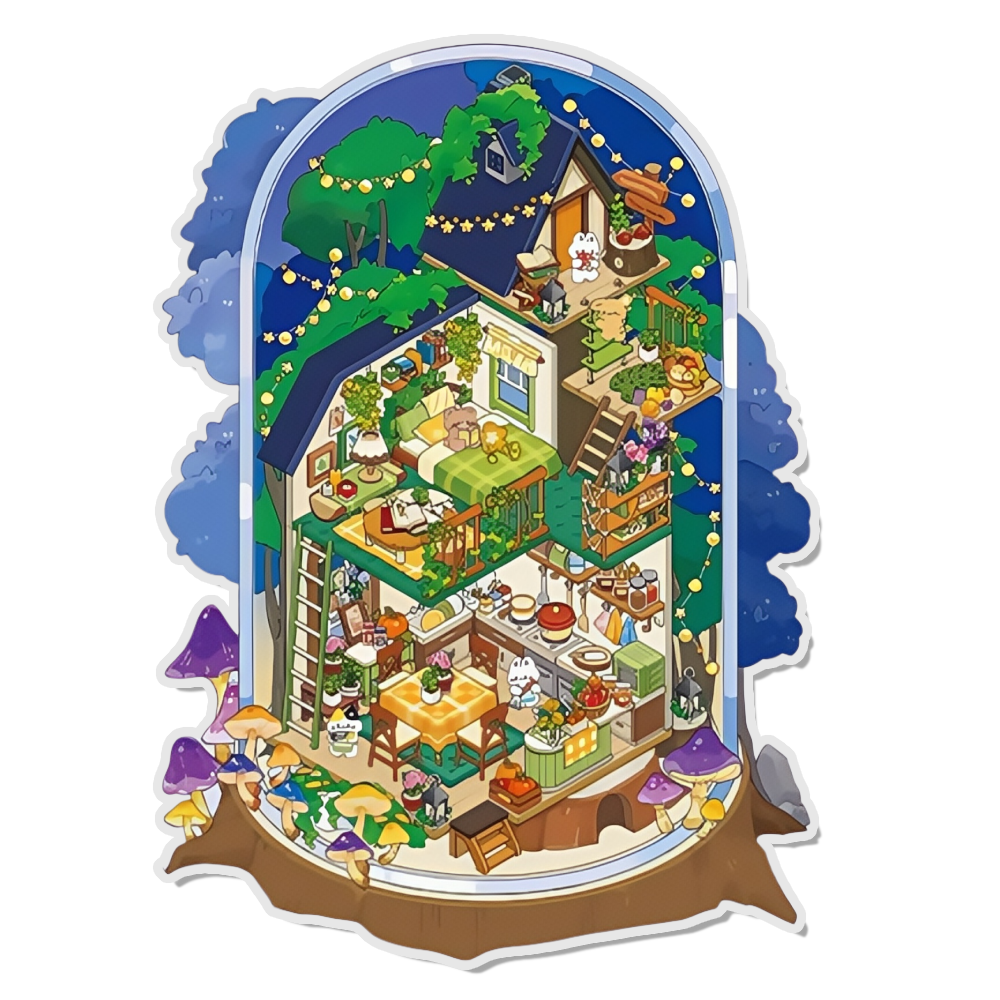 Starlight Lodge 3D Scene Sticker 