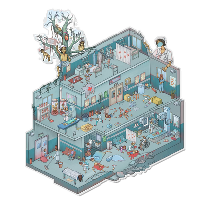 The Doll Hospital 3D Miniature Scene Sticker 