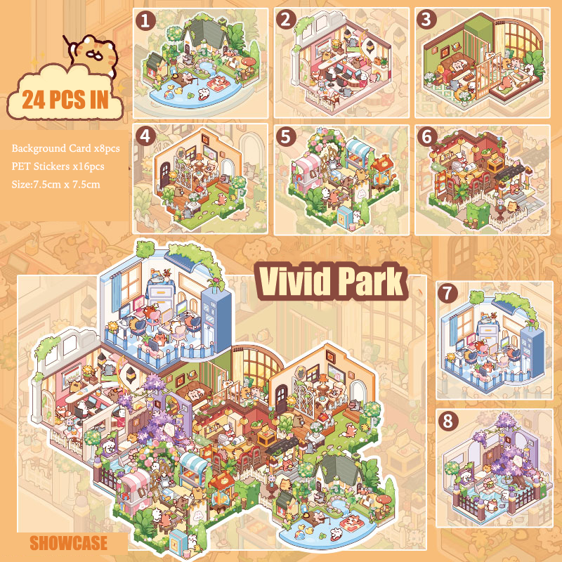 Vivid Park 3D Scene Sticker Book 