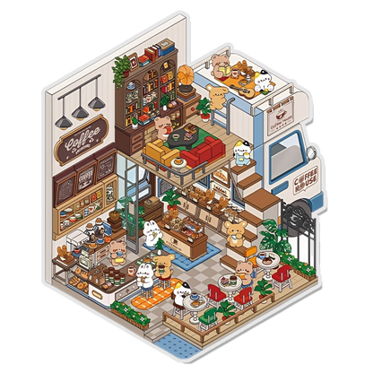 Wandering Café 3D Scene Sticker 