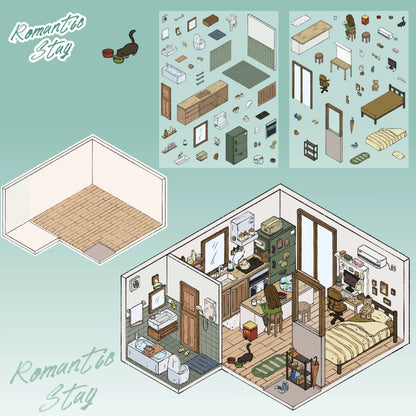 Check In to Romance 3D Miniature Scene Sticker 