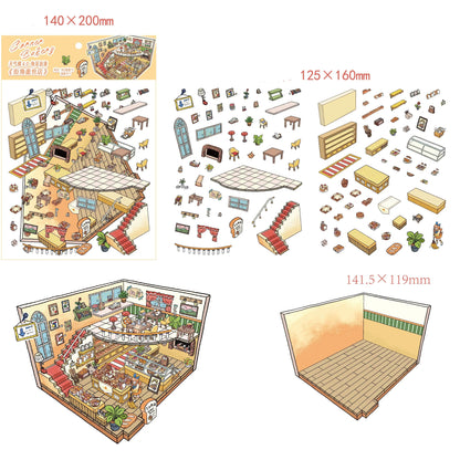 Corner Bakery 3D Miniature Scene Sticker 