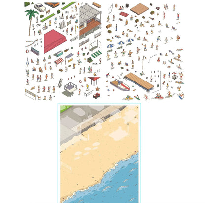 Sun-Kissed Shorelines 3D Miniature Scene Sticker 