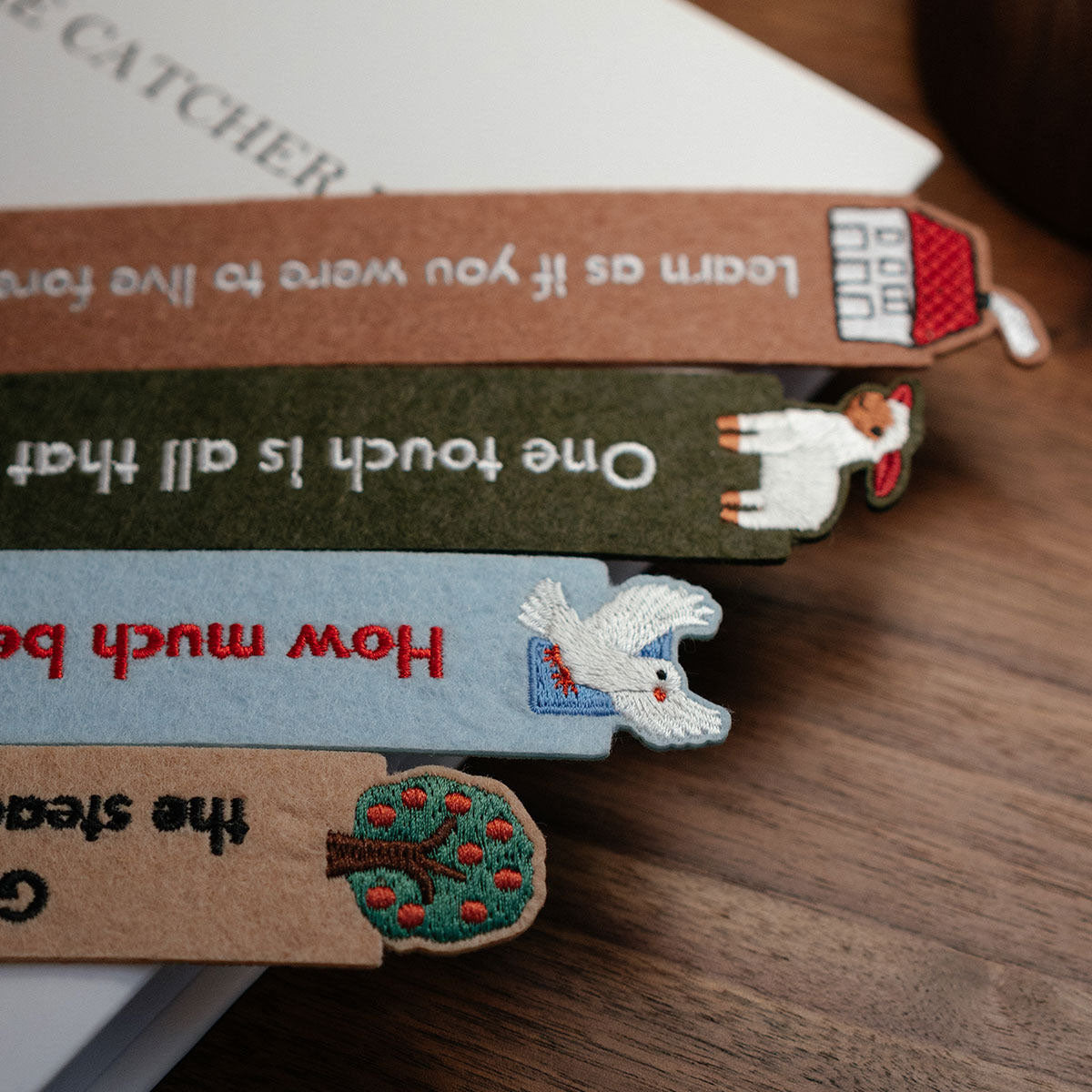 Sheep Felt Hand-Embroidered Bookmark