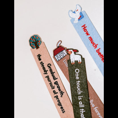 Dove Felt Hand-Embroidered Bookmark