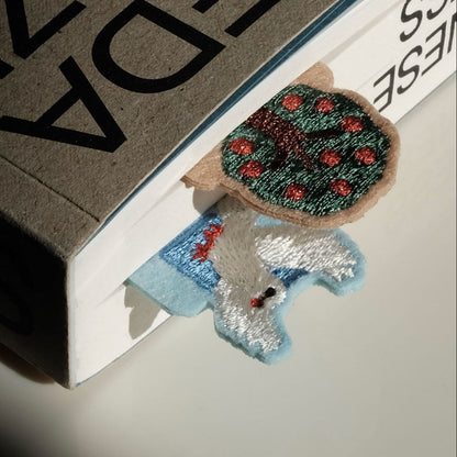 Dove Felt Hand-Embroidered Bookmark