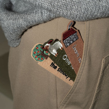 Sheep Felt Hand-Embroidered Bookmark