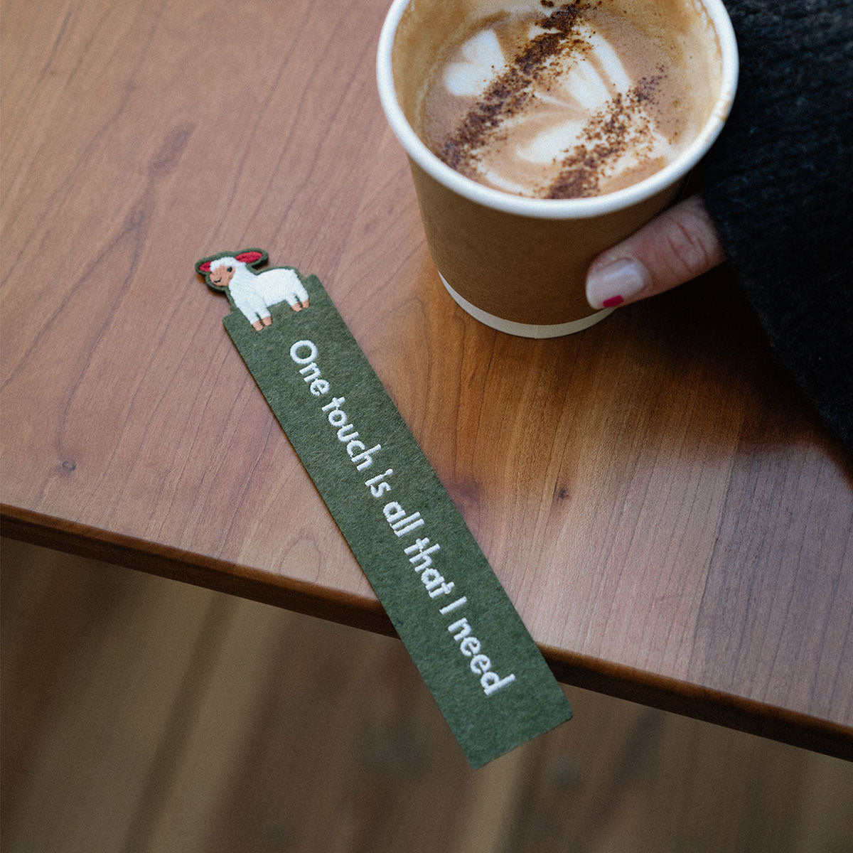 Sheep Felt Hand-Embroidered Bookmark