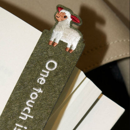 Sheep Felt Hand-Embroidered Bookmark