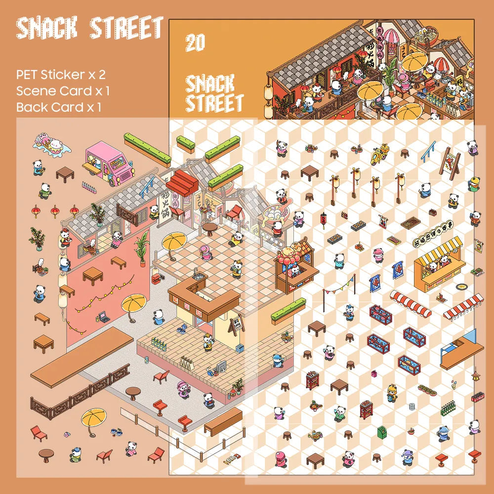 Snack Street 3D Scene Sticker 