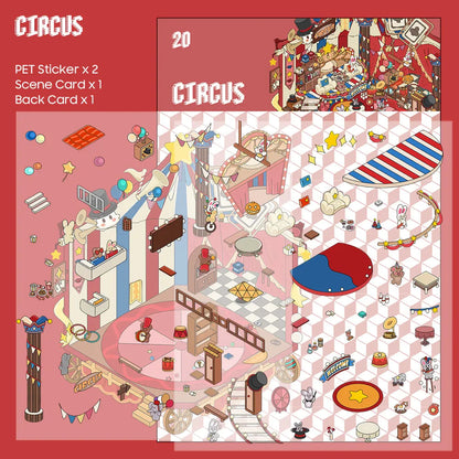 Circus Troupe 3D Scene Sticker 