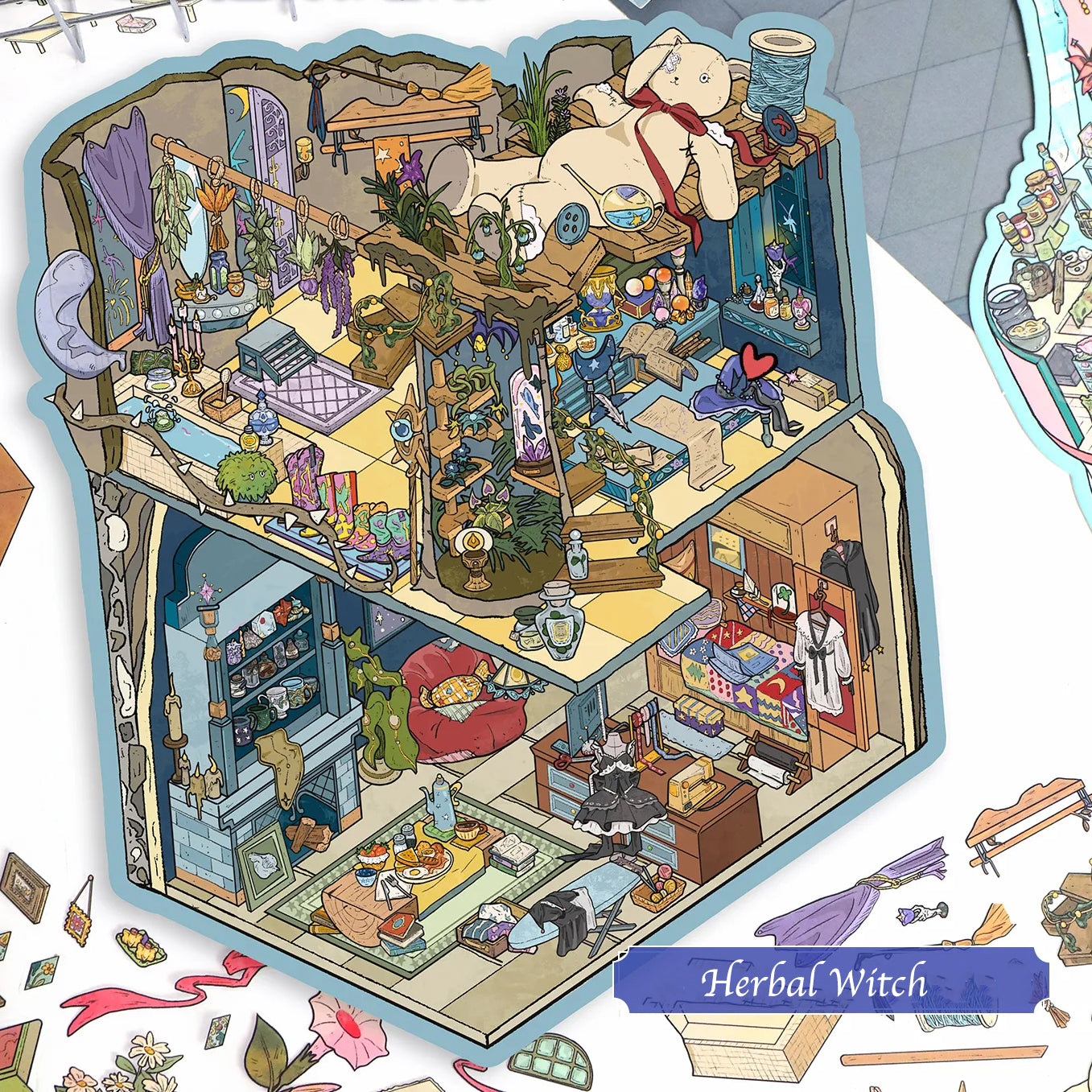 Herbal Witch 3D Scene Sticker 
