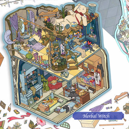 Herbal Witch 3D Scene Sticker 