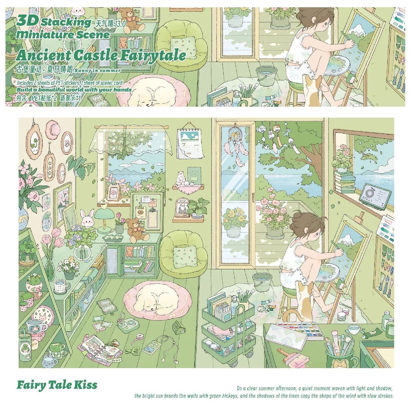 Sunny In Summer 3D Miniature Scene Sticker 
