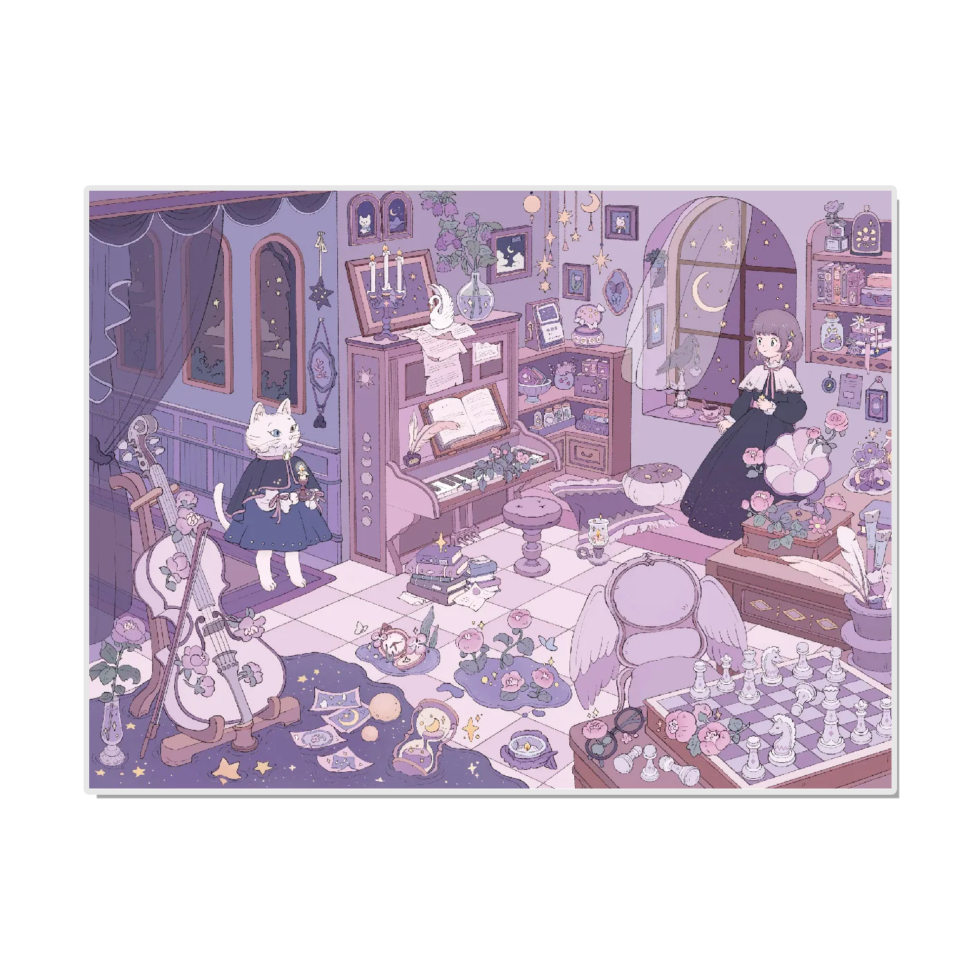 Star String Moon 3D Miniature Scene Sticker 