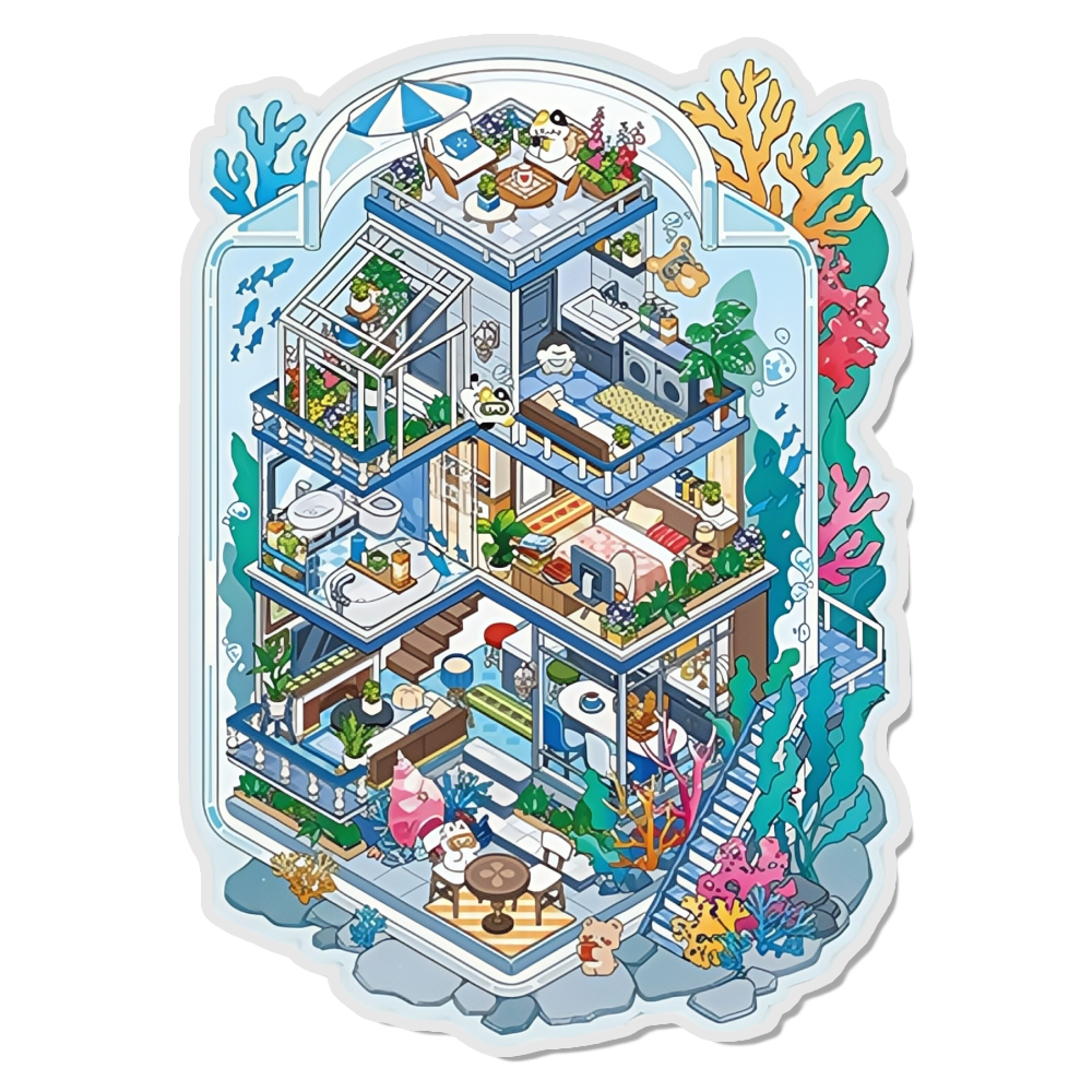 Deepsea Inn 3D Scene Sticker 