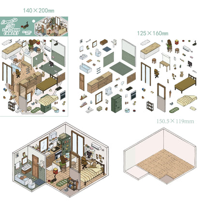 Check In to Romance 3D Miniature Scene Sticker 