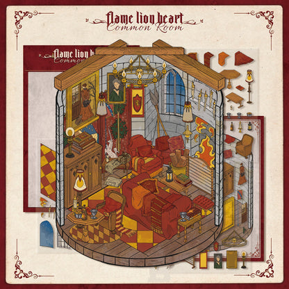 Crimson Ember 3D Miniature Scene Sticker 