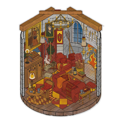 Crimson Ember 3D Miniature Scene Sticker 