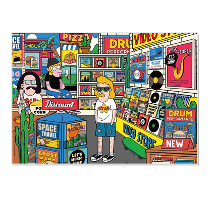 Retro Media Hub 2.5D Miniature Scene Sticker 