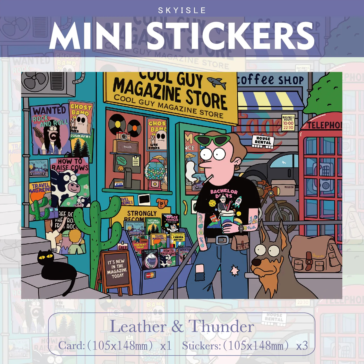 Leather & Thunder 2.5D Miniature Scene Sticker - Qubo
