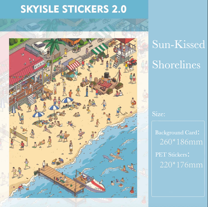 Sun-Kissed Shorelines 3D Miniature Scene Sticker 
