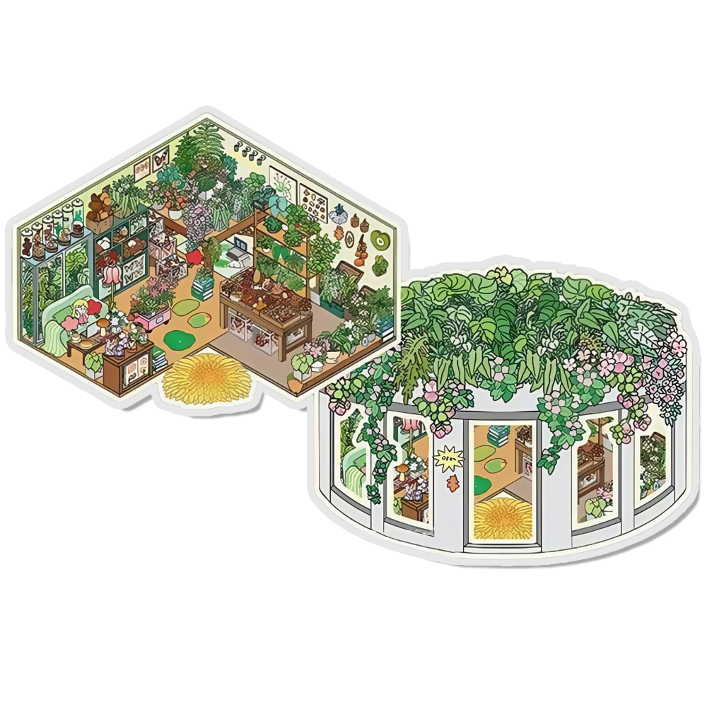 Leafy Nook 3D Scene Sticker 