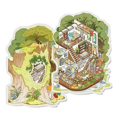 Hollow Hideout 3D Scene Sticker 