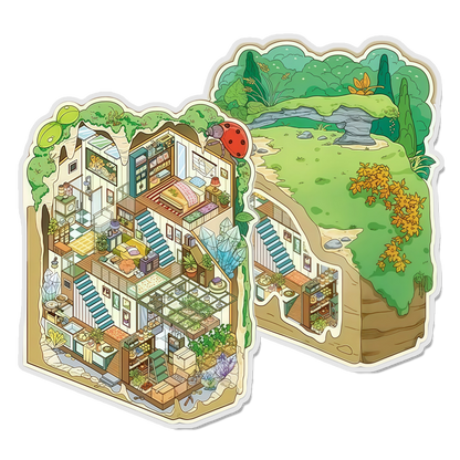 Subterran Shelter 3D Scene Sticker 