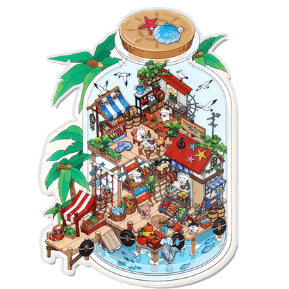 Beachy Market 3D Scene Sticker 